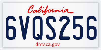 CA license plate 6VQS256