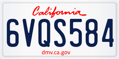 CA license plate 6VQS584