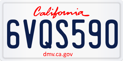 CA license plate 6VQS590
