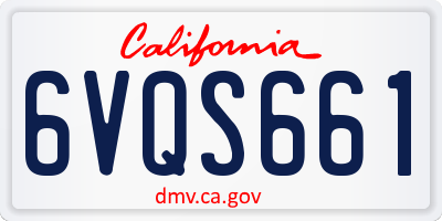 CA license plate 6VQS661