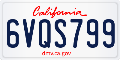 CA license plate 6VQS799