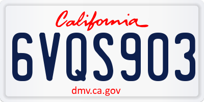 CA license plate 6VQS903