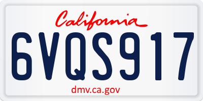 CA license plate 6VQS917