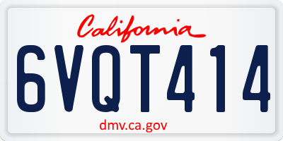 CA license plate 6VQT414