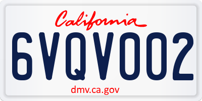 CA license plate 6VQV002