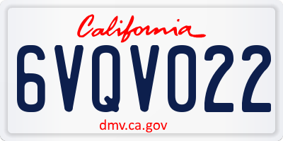 CA license plate 6VQV022