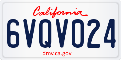 CA license plate 6VQV024