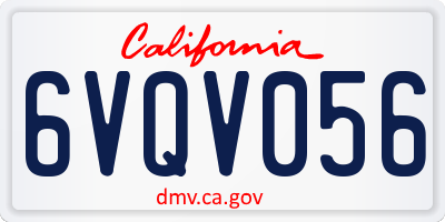 CA license plate 6VQV056
