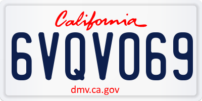 CA license plate 6VQV069
