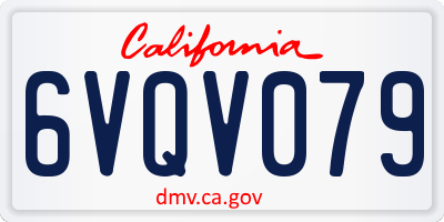 CA license plate 6VQV079