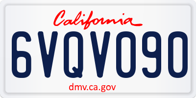 CA license plate 6VQV090
