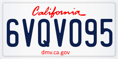 CA license plate 6VQV095
