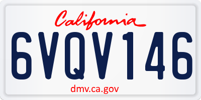 CA license plate 6VQV146
