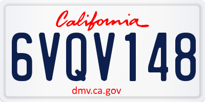 CA license plate 6VQV148