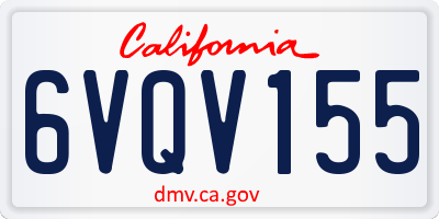 CA license plate 6VQV155