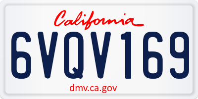 CA license plate 6VQV169