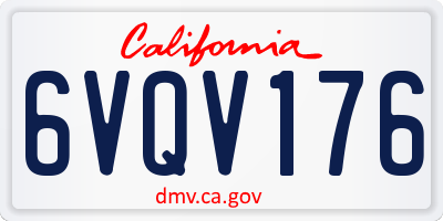 CA license plate 6VQV176