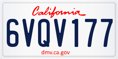 CA license plate 6VQV177