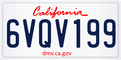 CA license plate 6VQV199