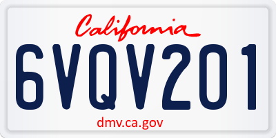 CA license plate 6VQV201
