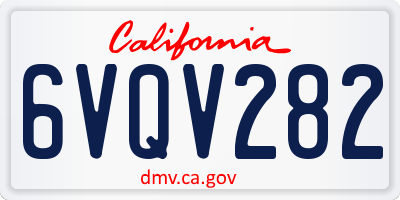 CA license plate 6VQV282