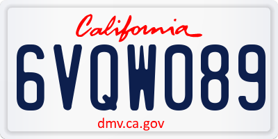 CA license plate 6VQW089