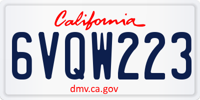 CA license plate 6VQW223