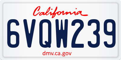 CA license plate 6VQW239