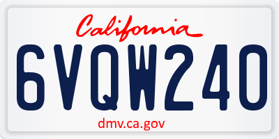 CA license plate 6VQW240
