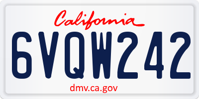 CA license plate 6VQW242