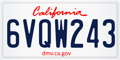 CA license plate 6VQW243