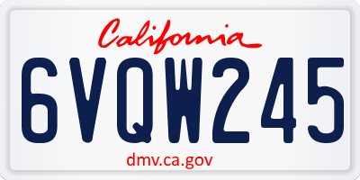 CA license plate 6VQW245