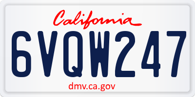 CA license plate 6VQW247