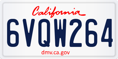 CA license plate 6VQW264