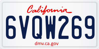 CA license plate 6VQW269