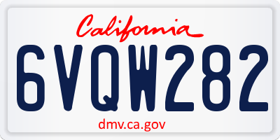 CA license plate 6VQW282