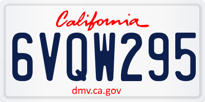 CA license plate 6VQW295