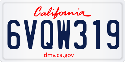 CA license plate 6VQW319