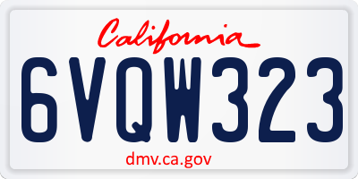 CA license plate 6VQW323