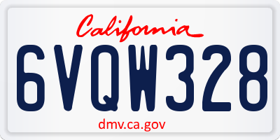 CA license plate 6VQW328