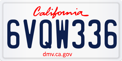 CA license plate 6VQW336