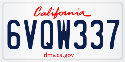 CA license plate 6VQW337
