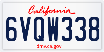 CA license plate 6VQW338