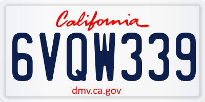 CA license plate 6VQW339