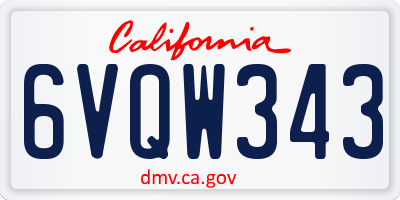 CA license plate 6VQW343