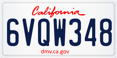 CA license plate 6VQW348