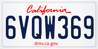 CA license plate 6VQW369
