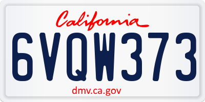 CA license plate 6VQW373