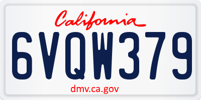 CA license plate 6VQW379