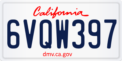 CA license plate 6VQW397